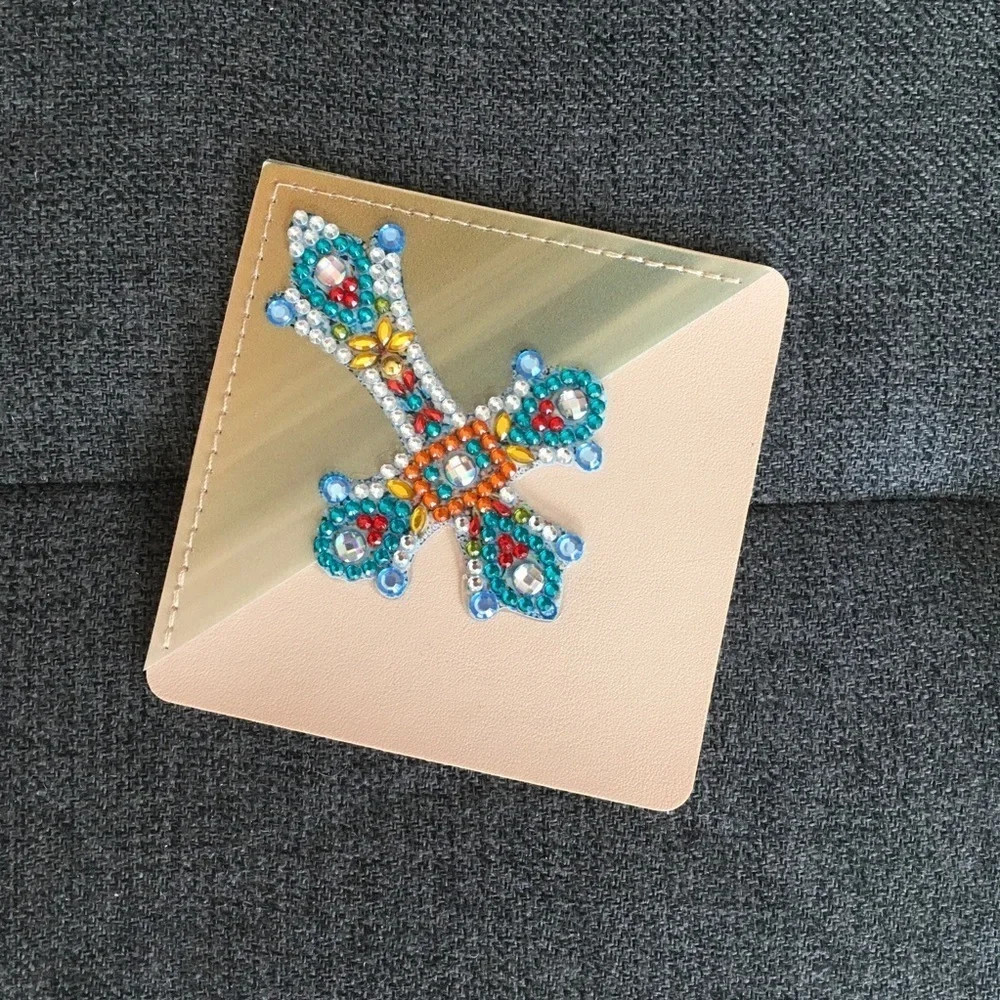 Diamond Art Cross Corner Bookmark, Colorful, Sparkly, Bling (TEAL/CLEAR) - Picture 5 of 17